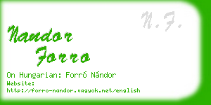 nandor forro business card