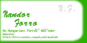 nandor forro business card